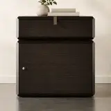 Rotatable Dark Wood Nightstand