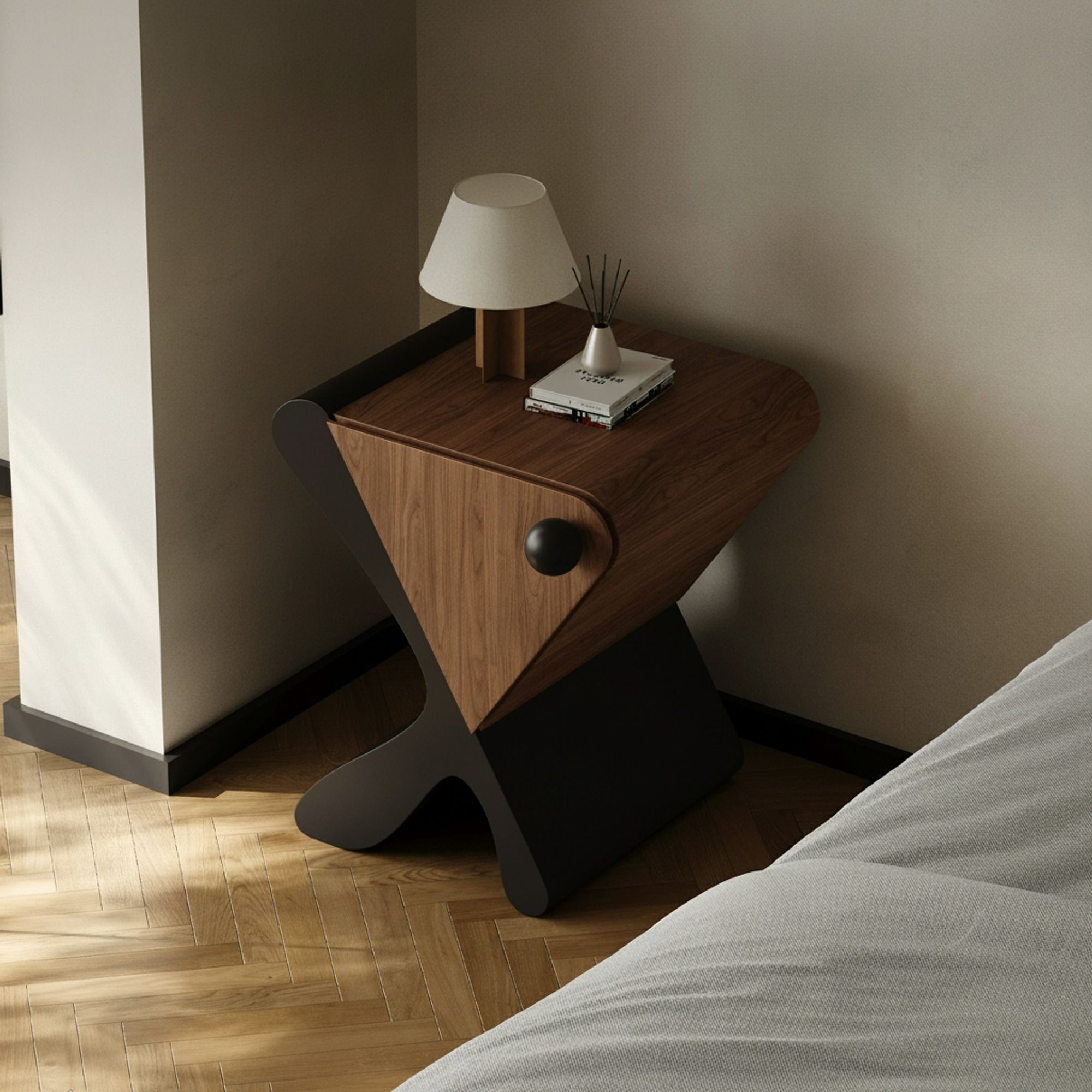Vintage Triangular Nightstand
