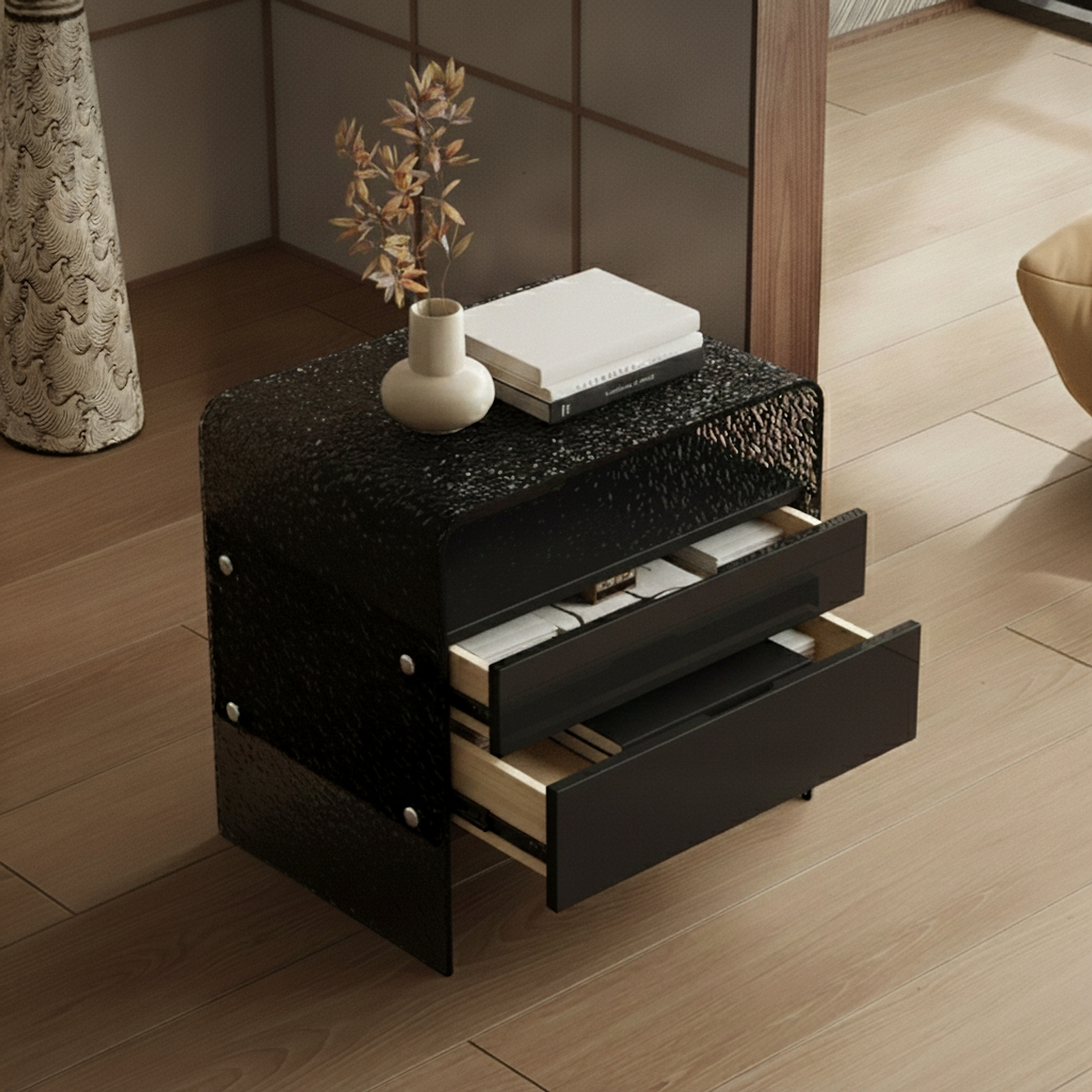 Minimalist Ripple Nightstand