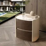 Sintered Stone Double-Door Nightstand