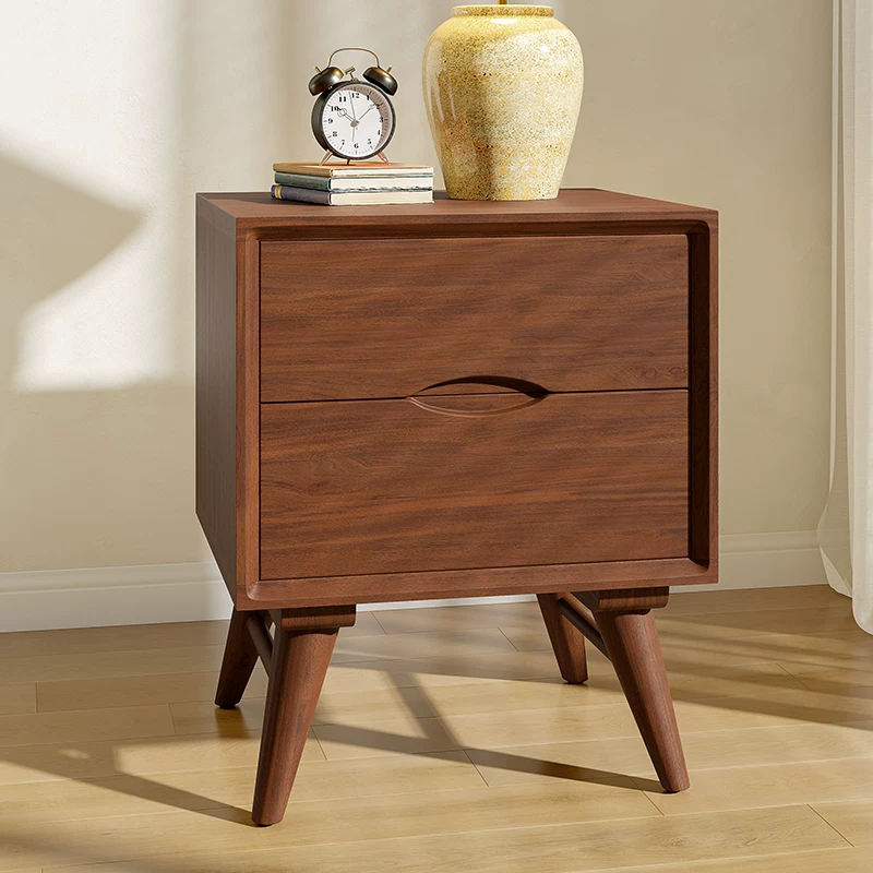 Walnut Double-Door Nightstand