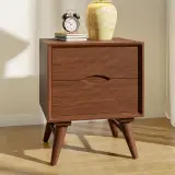 Walnut Double-Door Nightstand