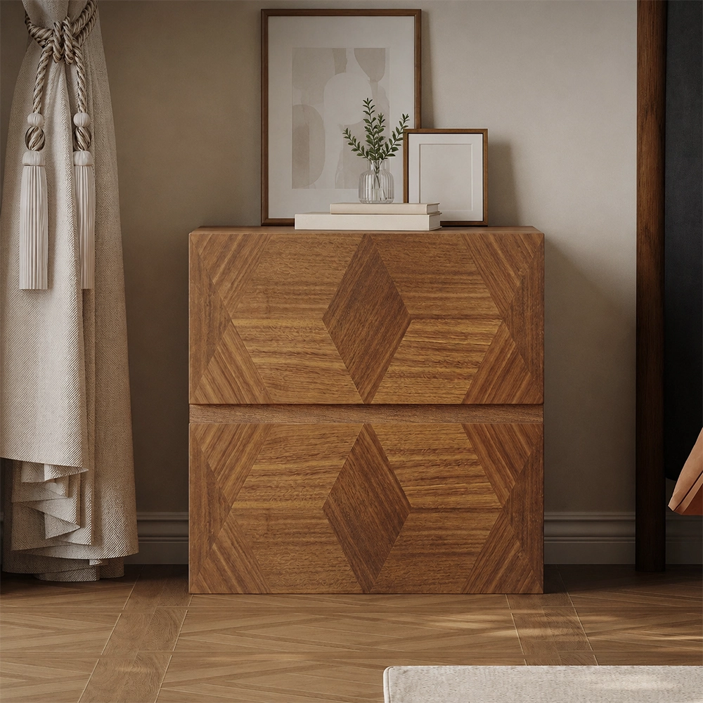 Walnut Minimalist Nightstand