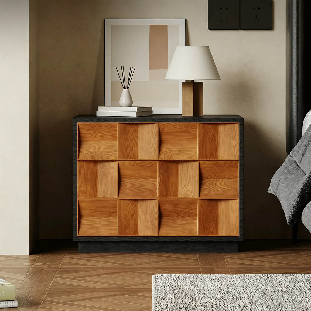 Vintage Grid Cabinet Nightstand