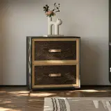 Black & Natural Wood Nightstand
