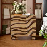 Wavy Solid Wood Nightstand
