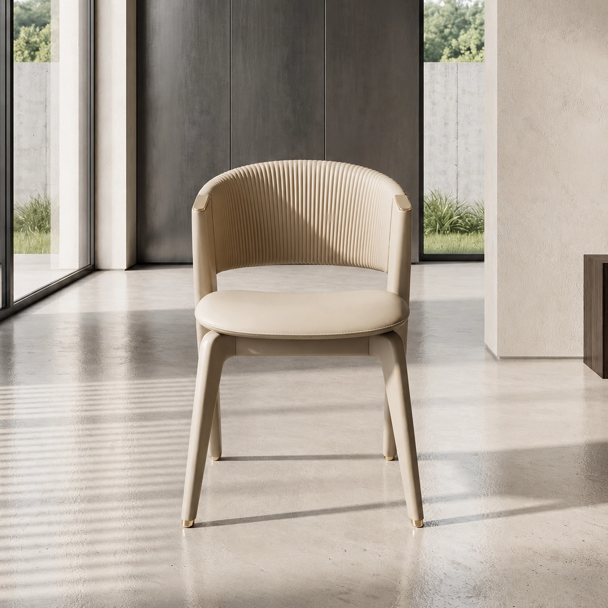 Upholstered Dining Chair with Wooden Legs