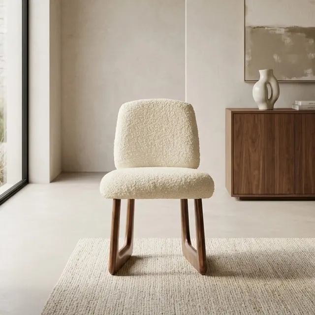 Creamy Upholstered Dining Chair