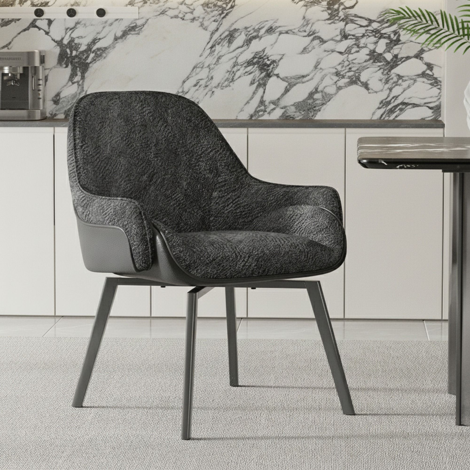 Perforated Swivel Dining Chair