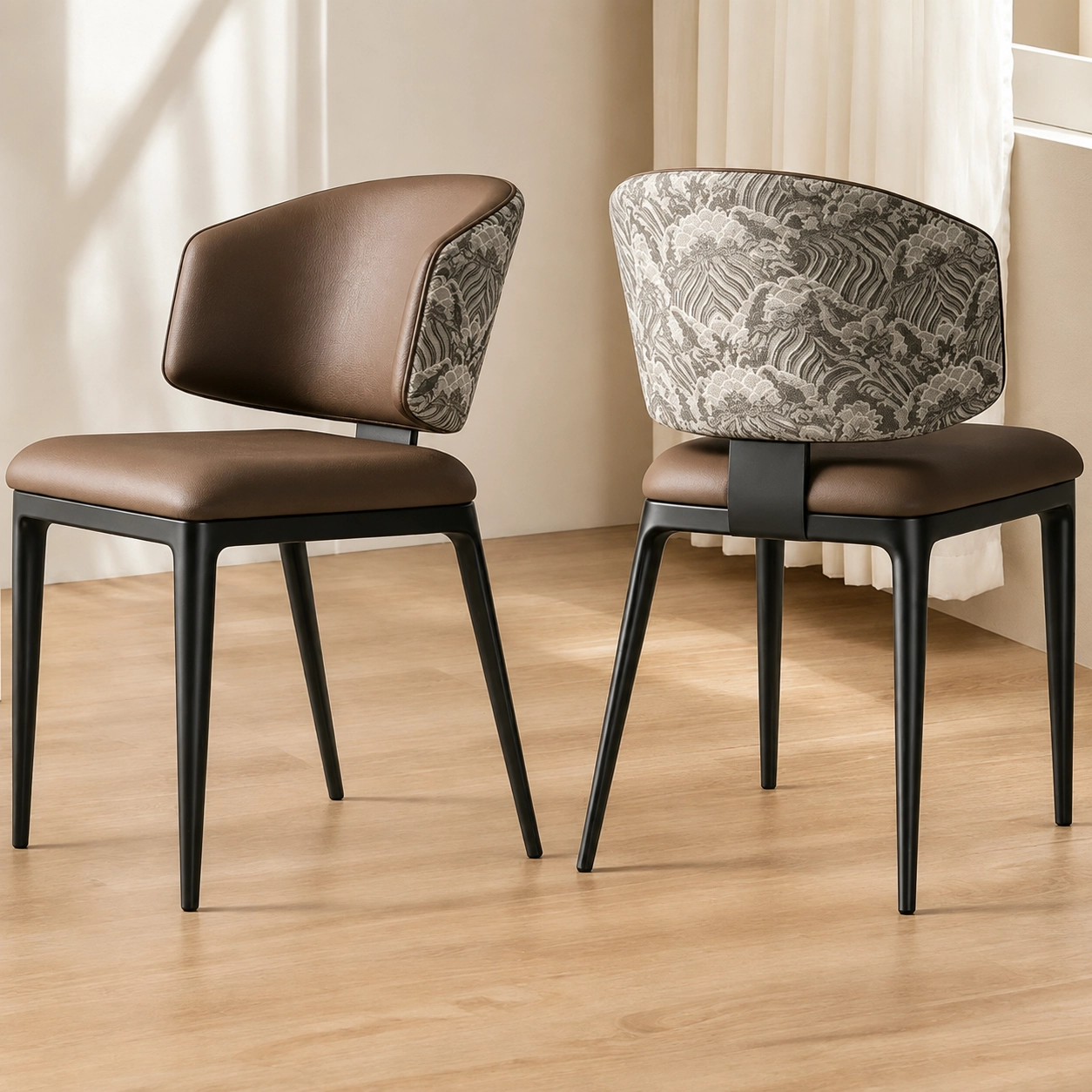 Minimalist Synthetic Leather Dining Chair