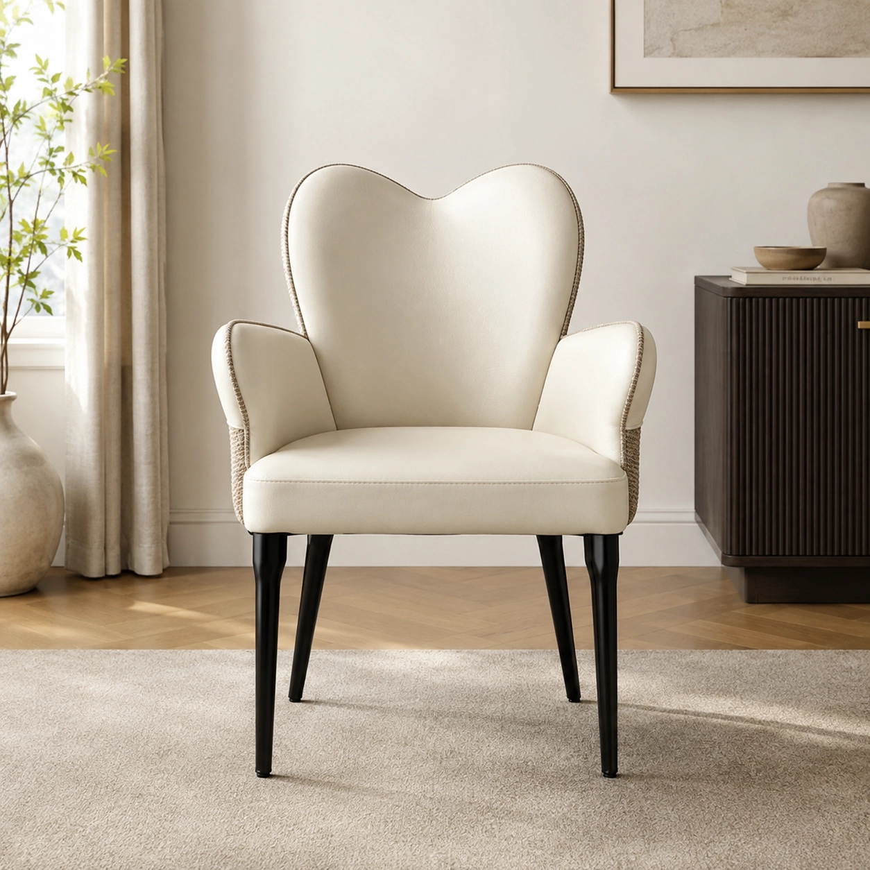 Elegant Heart-Back Dining Chair