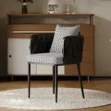 Iron Frame Woven Back Dining Chair
