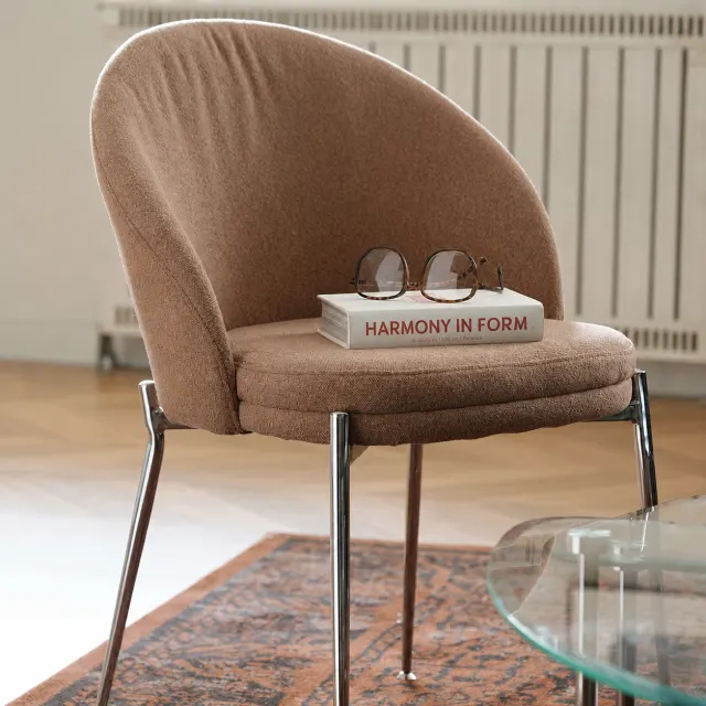 Curved Upholstered Dining Chair