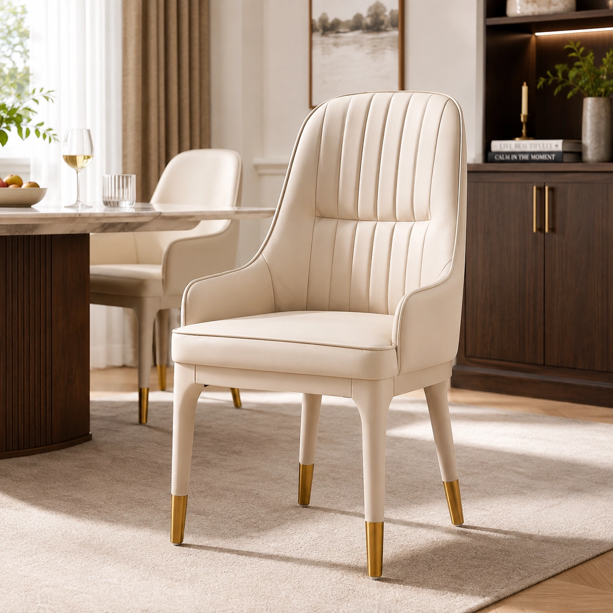 Upholstered Curved Dining Chair