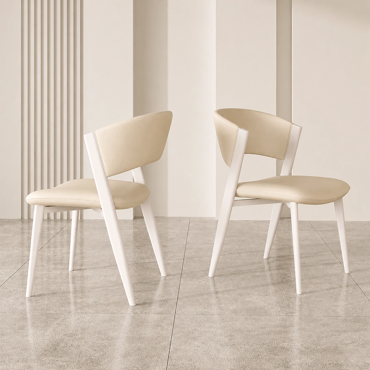 Creamy Two-Tone Dining Chair