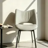 Upholstered Dining Chair with Steel Base