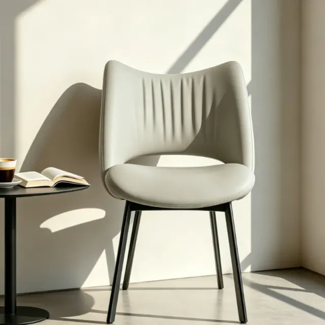 Upholstered Dining Chair with Steel Base