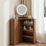 Corner Vanity with Integrated Mirror