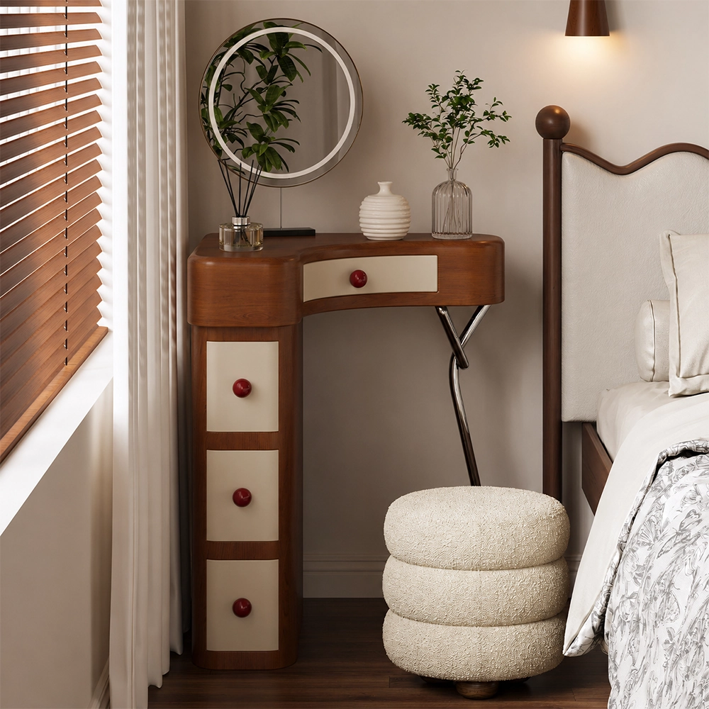 Rotatable Corner Vanity Table