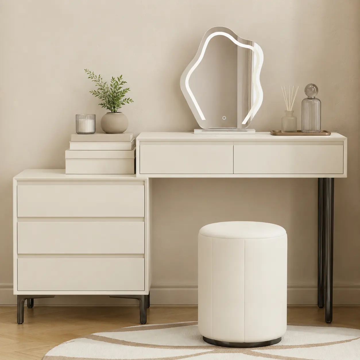 Solid Wood Corner Dressing Table