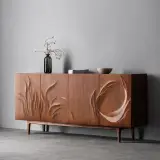 French Carved Solid Wood Sideboard