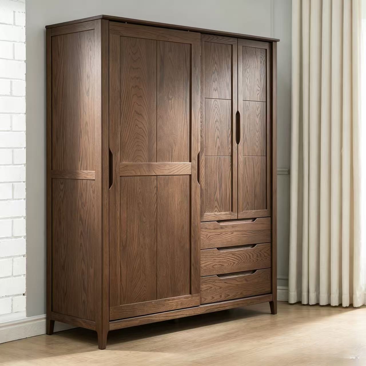 Solid Wood Sliding Wardrobe