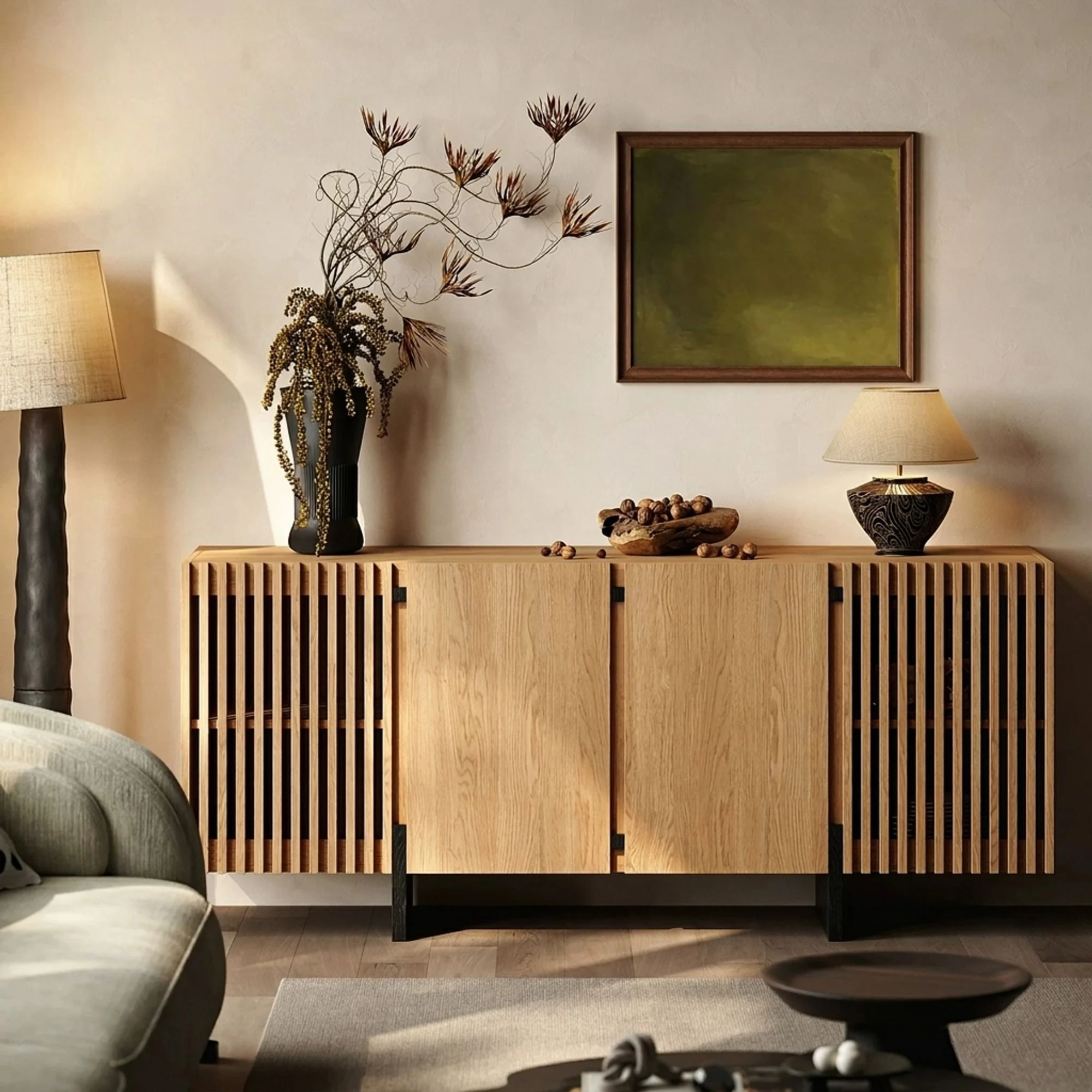 Mid-Century Solid Wood Sideboard
