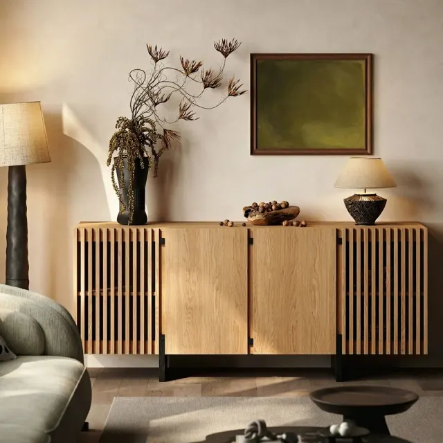 Mid-Century Solid Wood Sideboard