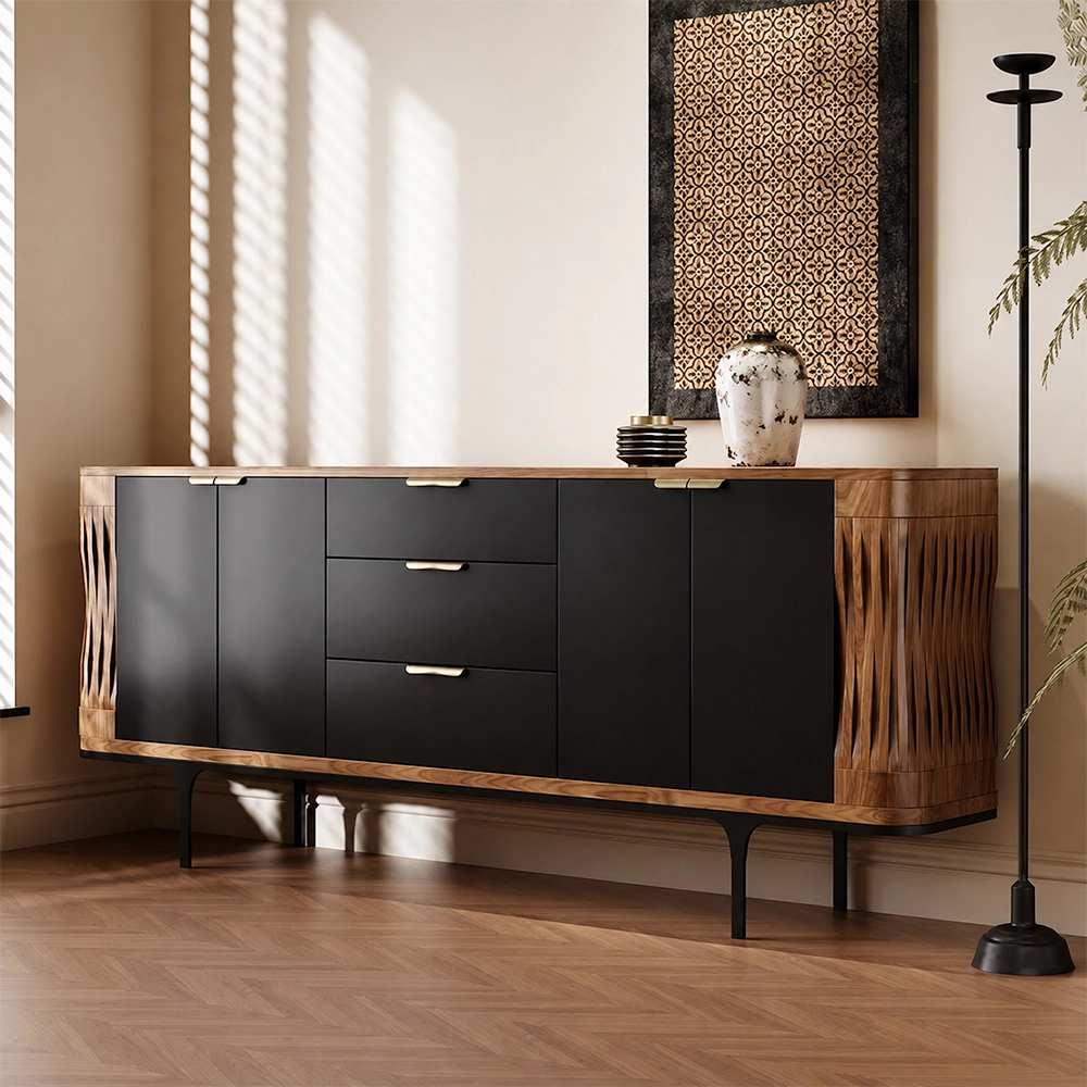 Mid-Century Solid Wood Sideboard