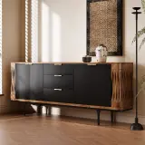 Mid-Century Solid Wood Sideboard