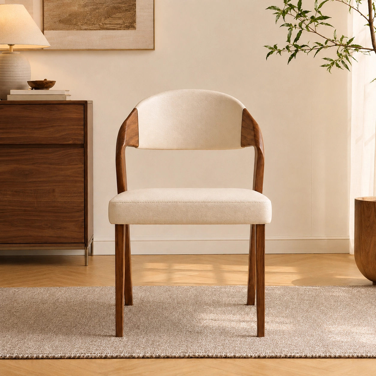 Wabi-sabi Wood & Leather Chair