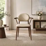 Rounded Back Upholstered Dining Chair