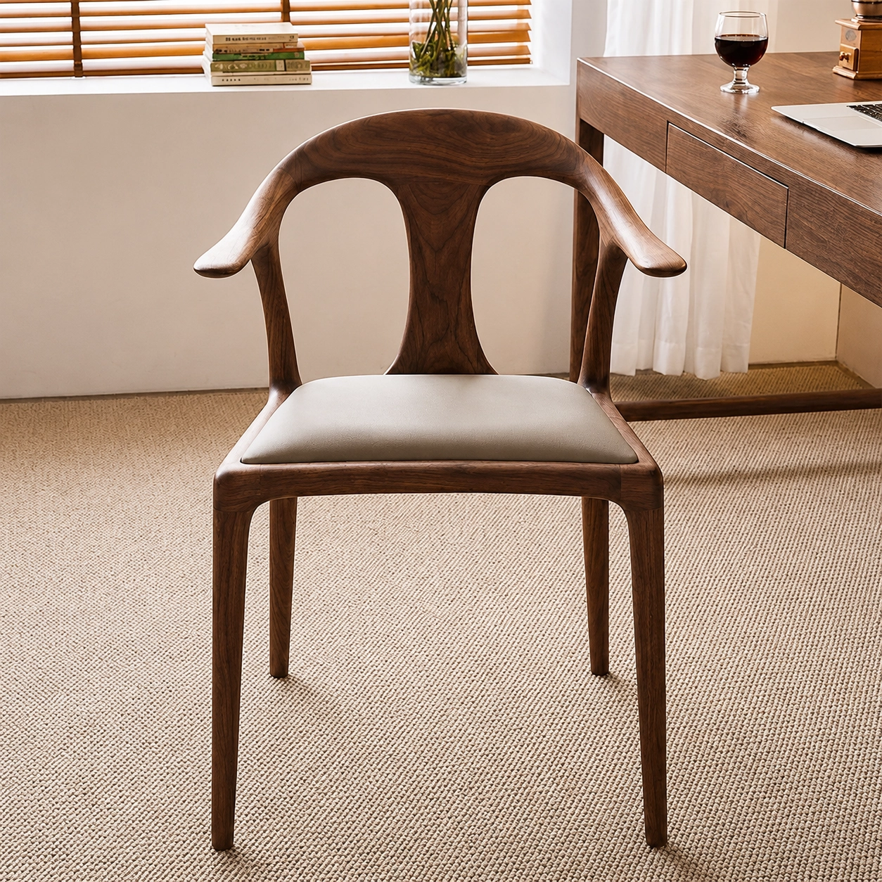 Minimalist Solid Wood Armchair