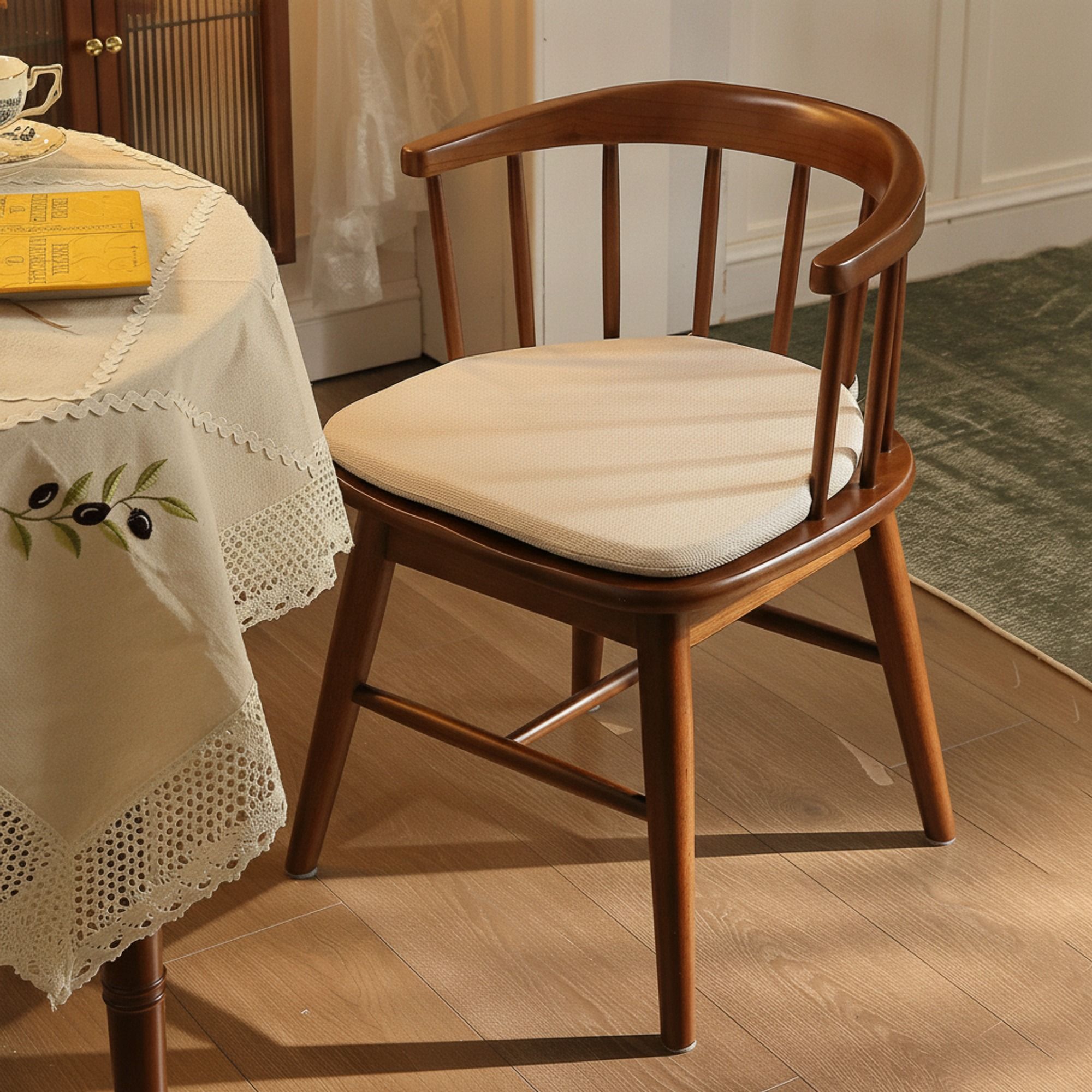 Solid Wood Swivel Dining Chair