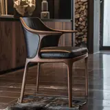 Walnut & Leather Dining Chair
