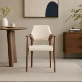 Solid Wood Upholstered Arm Chair