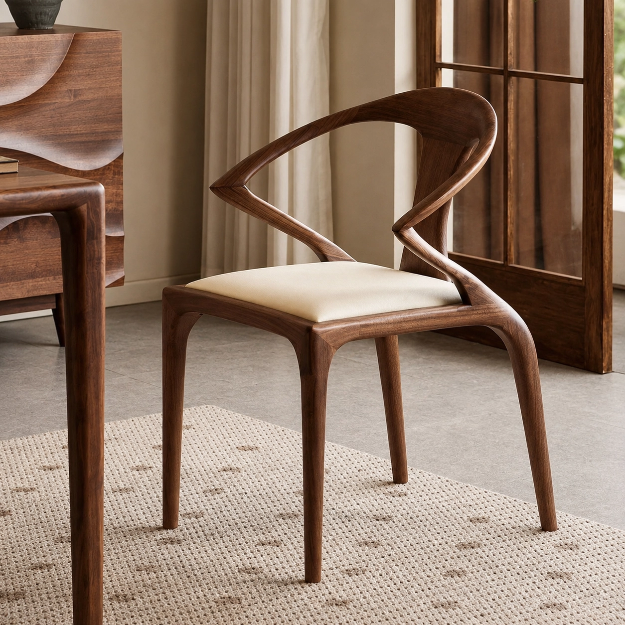 Sleek Open Back Dining Chair