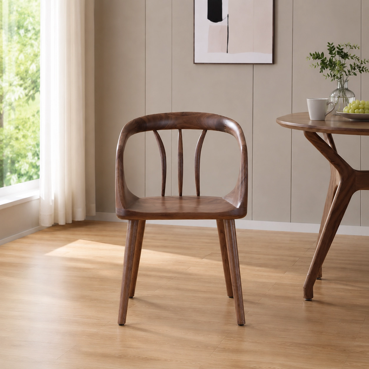 Minimalist Walnut Armchair