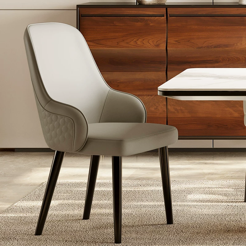 Leather Dining Chair with Armrests