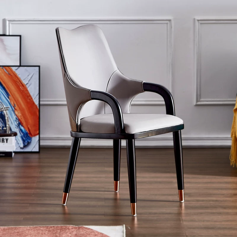 Gray Leather Dining Chair