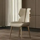 Openwork Leather Dining Chair
