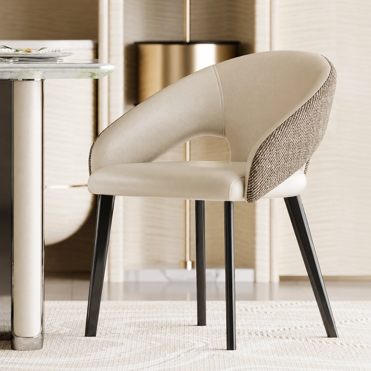 Modern Leather Dining Armchair