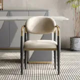 Leather Dining Chair with Armrests