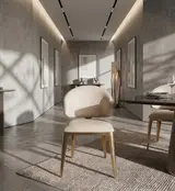 Sculptural Faux Leather Dining Chair