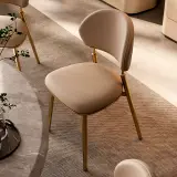 Upholstered Dining Chair with Metal Legs