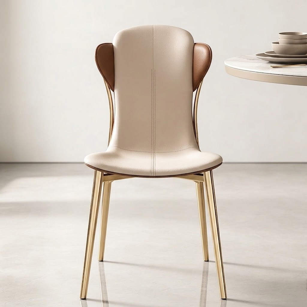 Metal & Leather Dining Chair