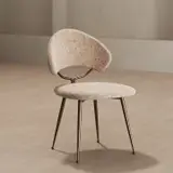 Upholstered Dining Chair with Metal Base