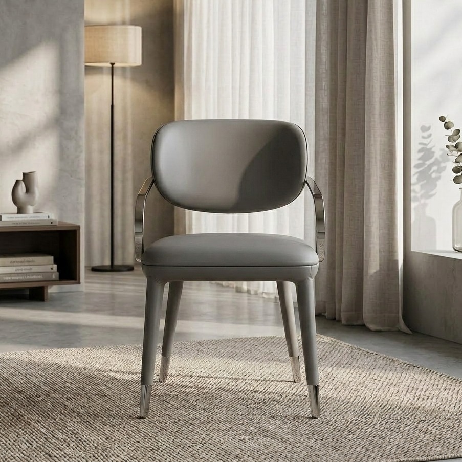 Leather & Metal Dining Chair