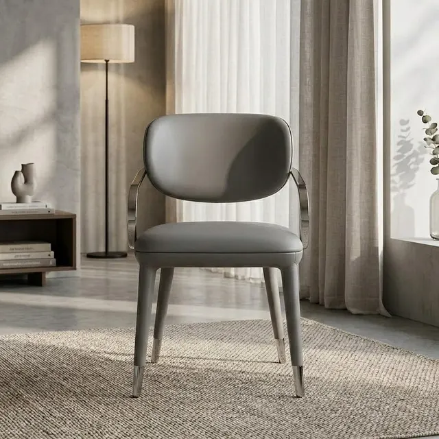 Leather & Metal Dining Chair