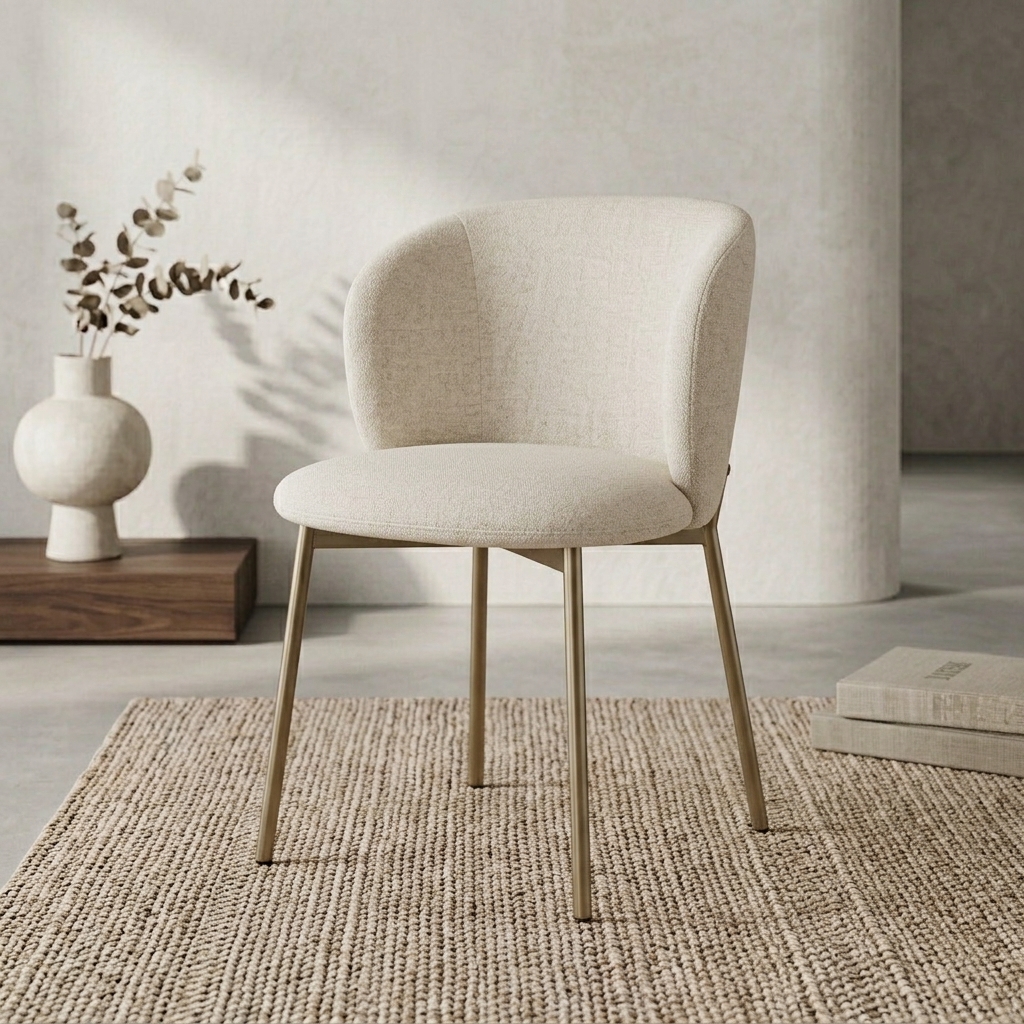 Armless Linen Upholstered Dining Chair